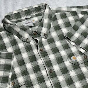 Carhartt Fort Plaid Button Down Shirt Mens 4XL Checkered Plaid Pockets Relaxed